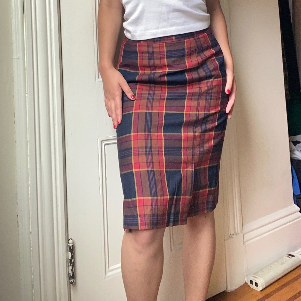 Plaid Midi Skirt